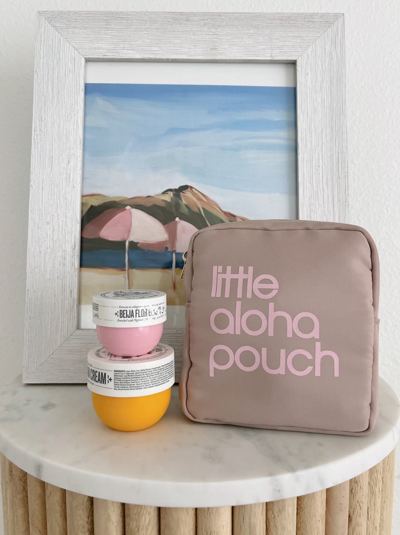 Little Aloha Pouch (taupe/blush)