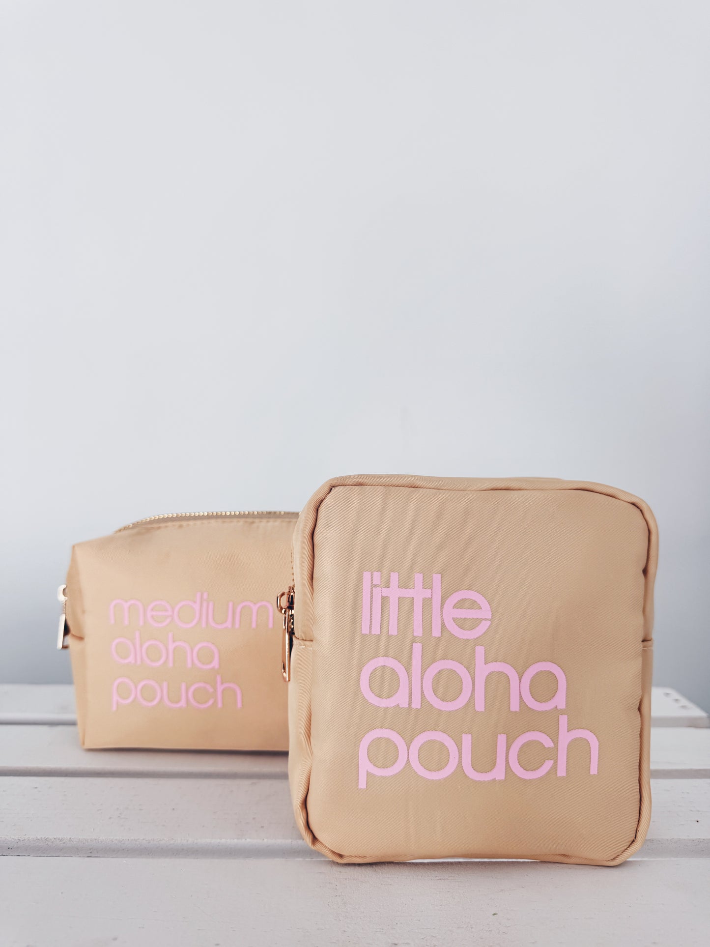 Little Aloha Pouch- sand/blush pink