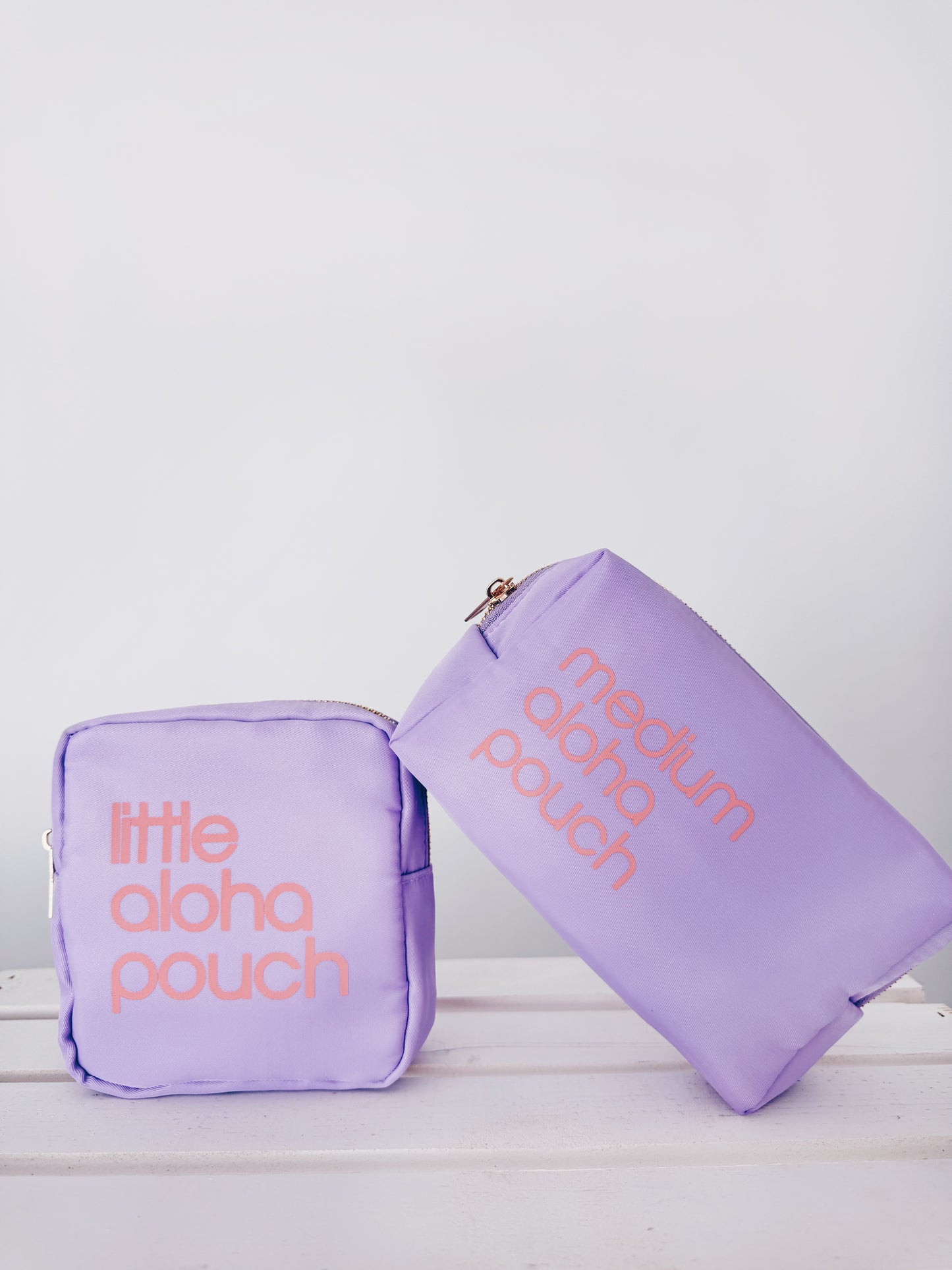 Medium Aloha Pouch- lavender/coral