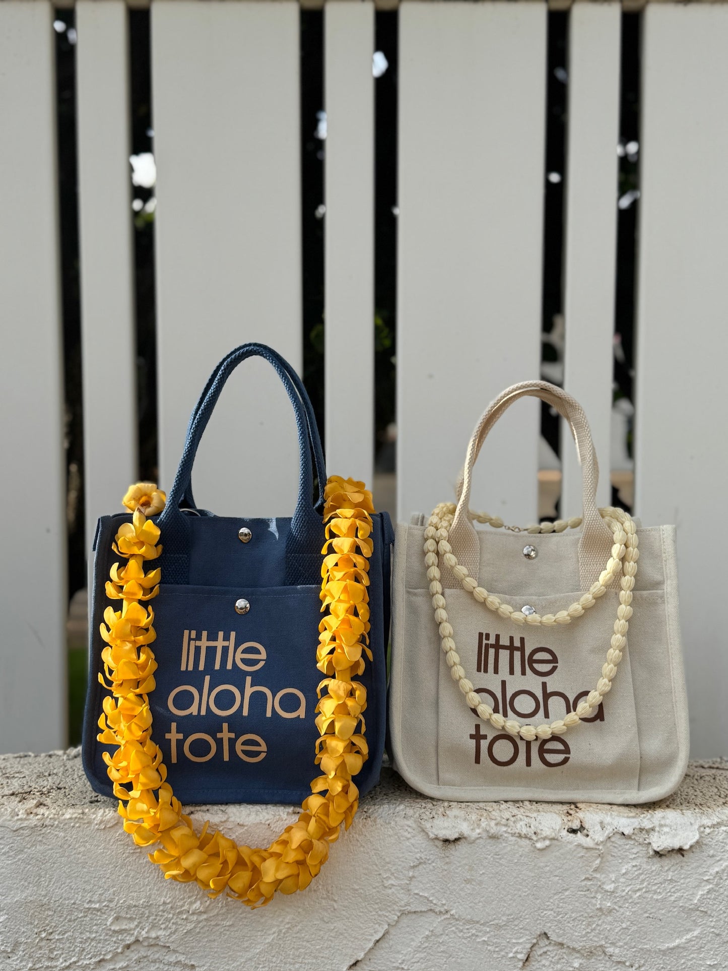 Little Aloha Tote (ivory/beige)