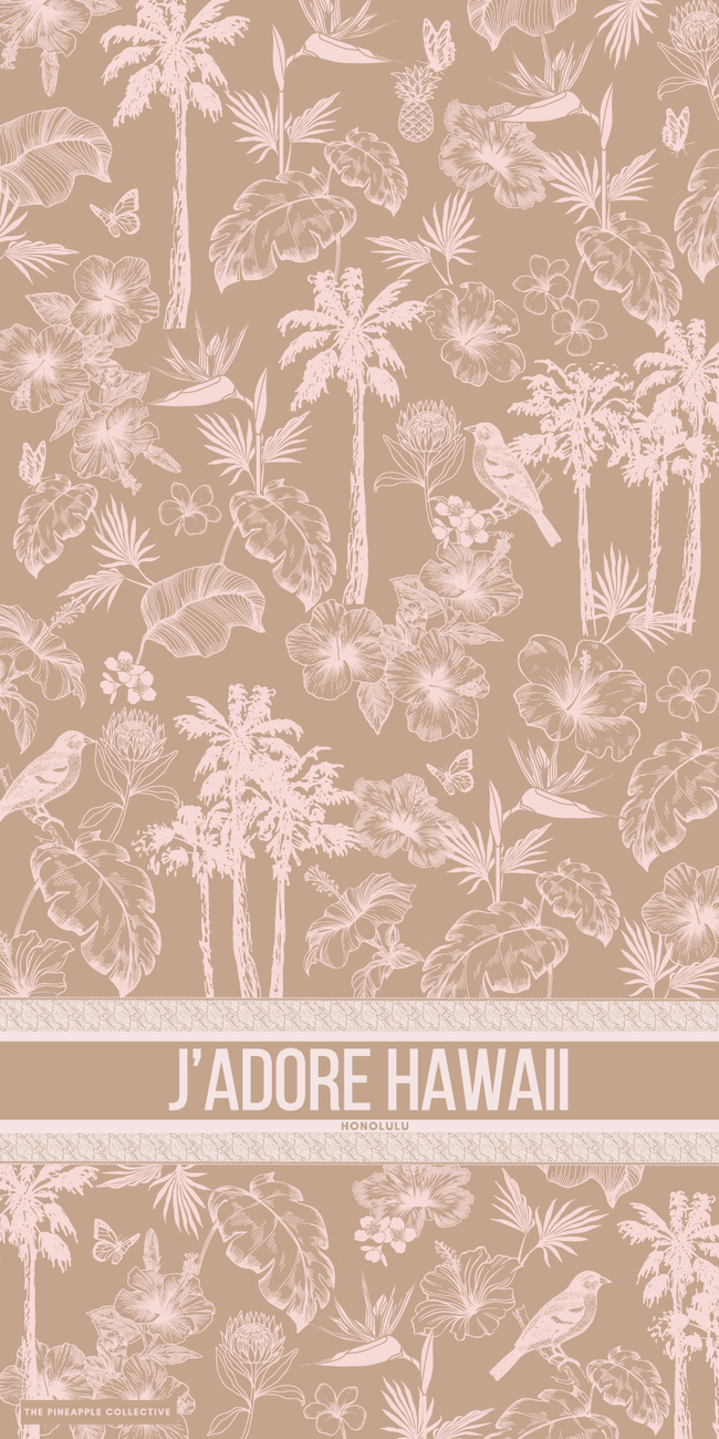 J’adore Hawaii Towel (tan/pink)