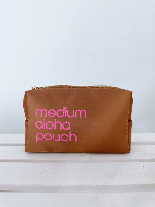 Medium Aloha Pouch (bronze/bright pink)