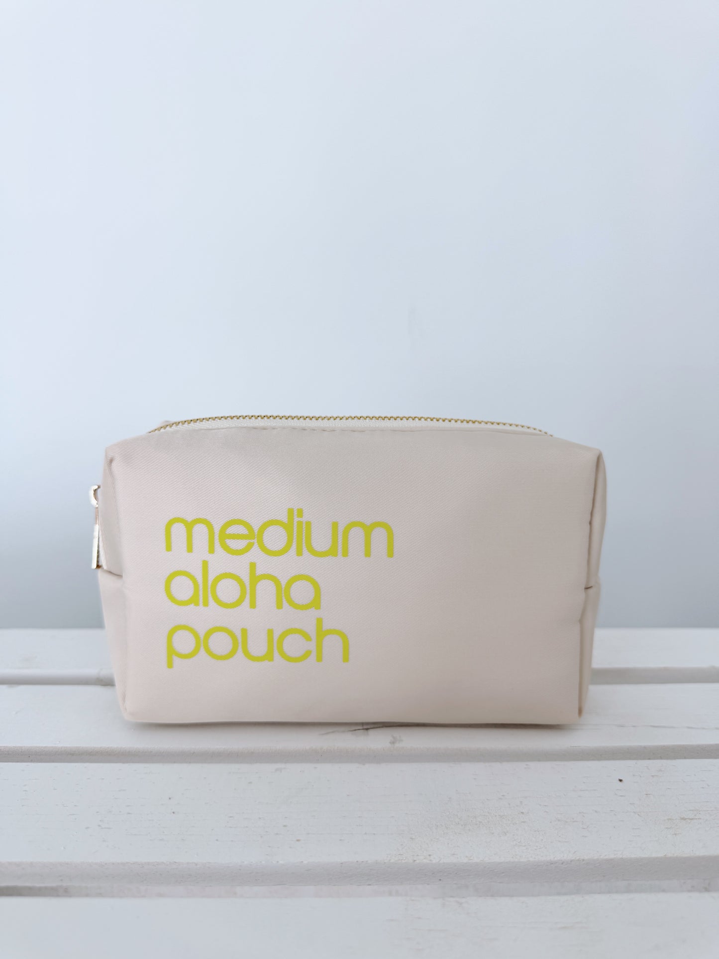 Medium Aloha Pouch (nude/neon yellow)