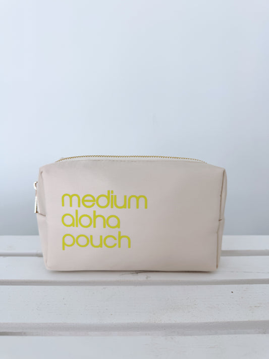 Medium Aloha Pouch (nude/neon yellow)