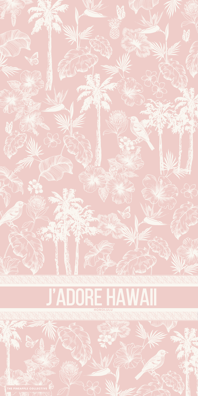 J’adore Hawaii Towel (tan/pink)