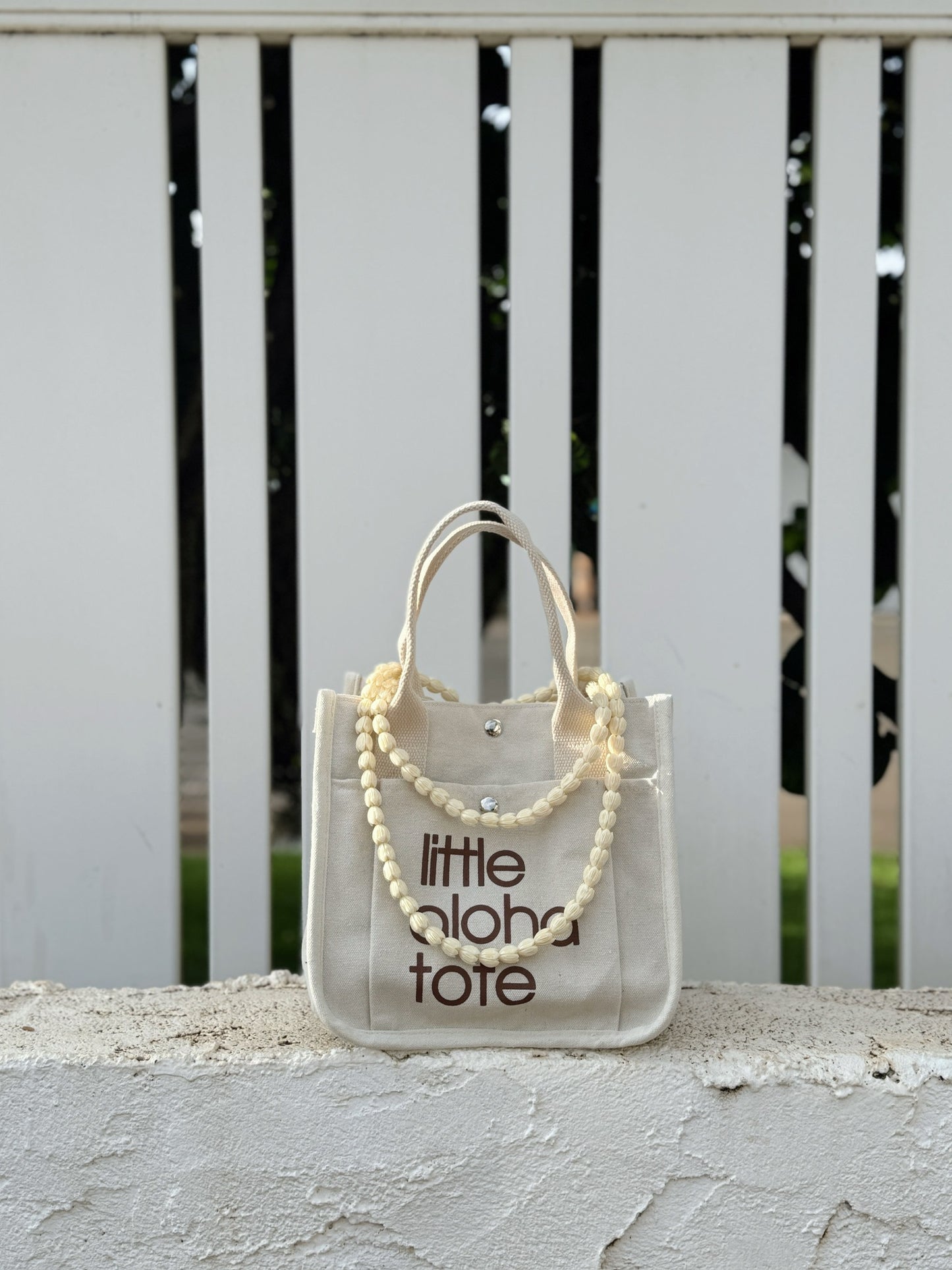 Little Aloha Tote (ivory/beige)