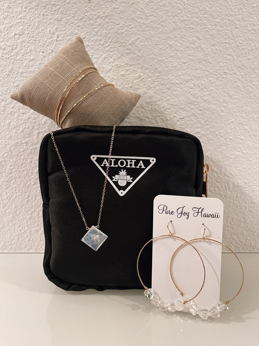 Luxe Aloha Pouch (black)