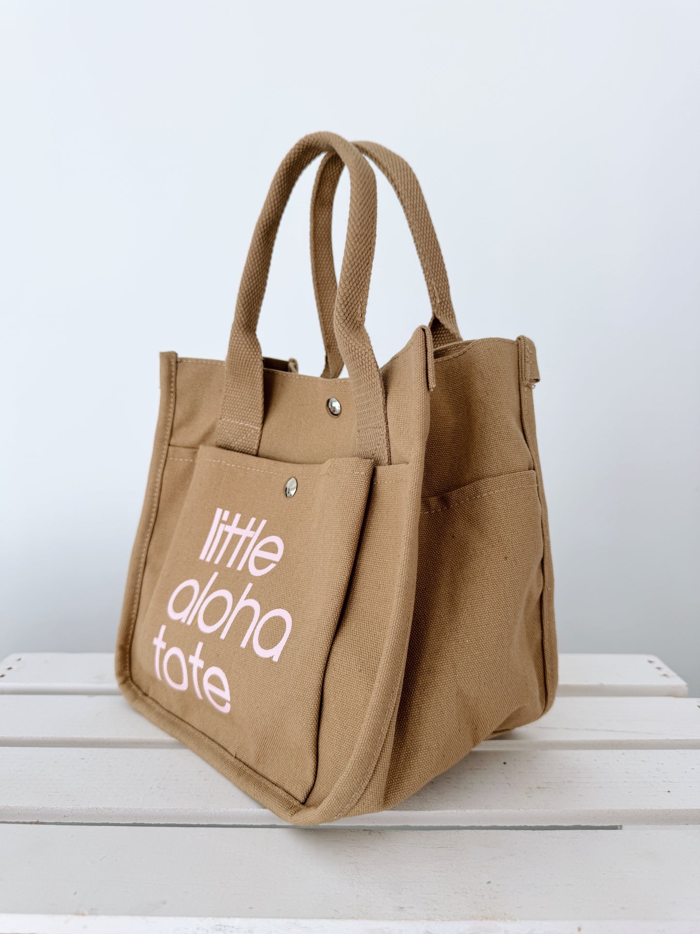 Little Aloha Tote (kraft/pink)