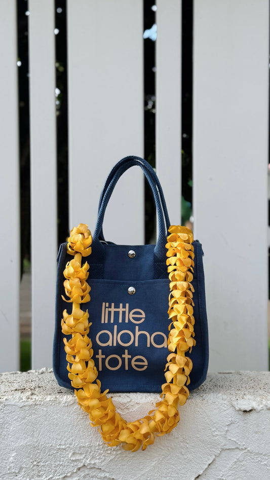 Little Aloha Tote (dark denim)