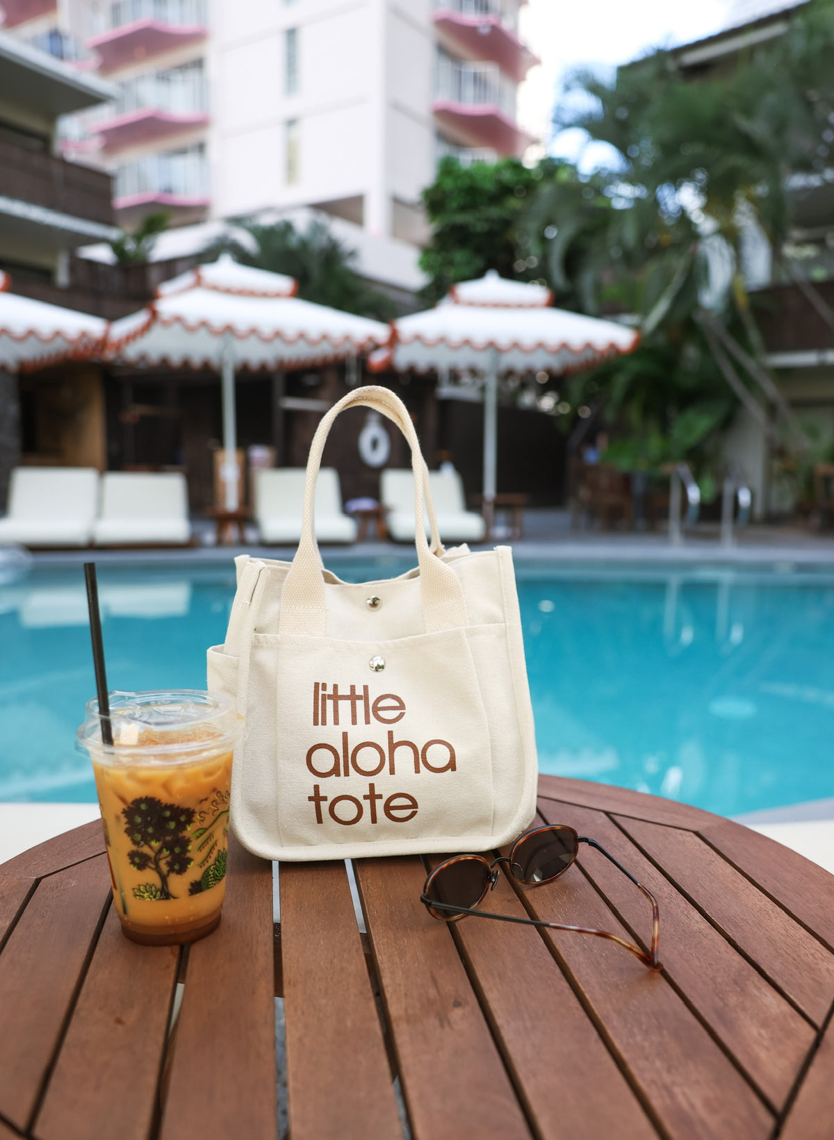Little Aloha Tote- ivory/beige