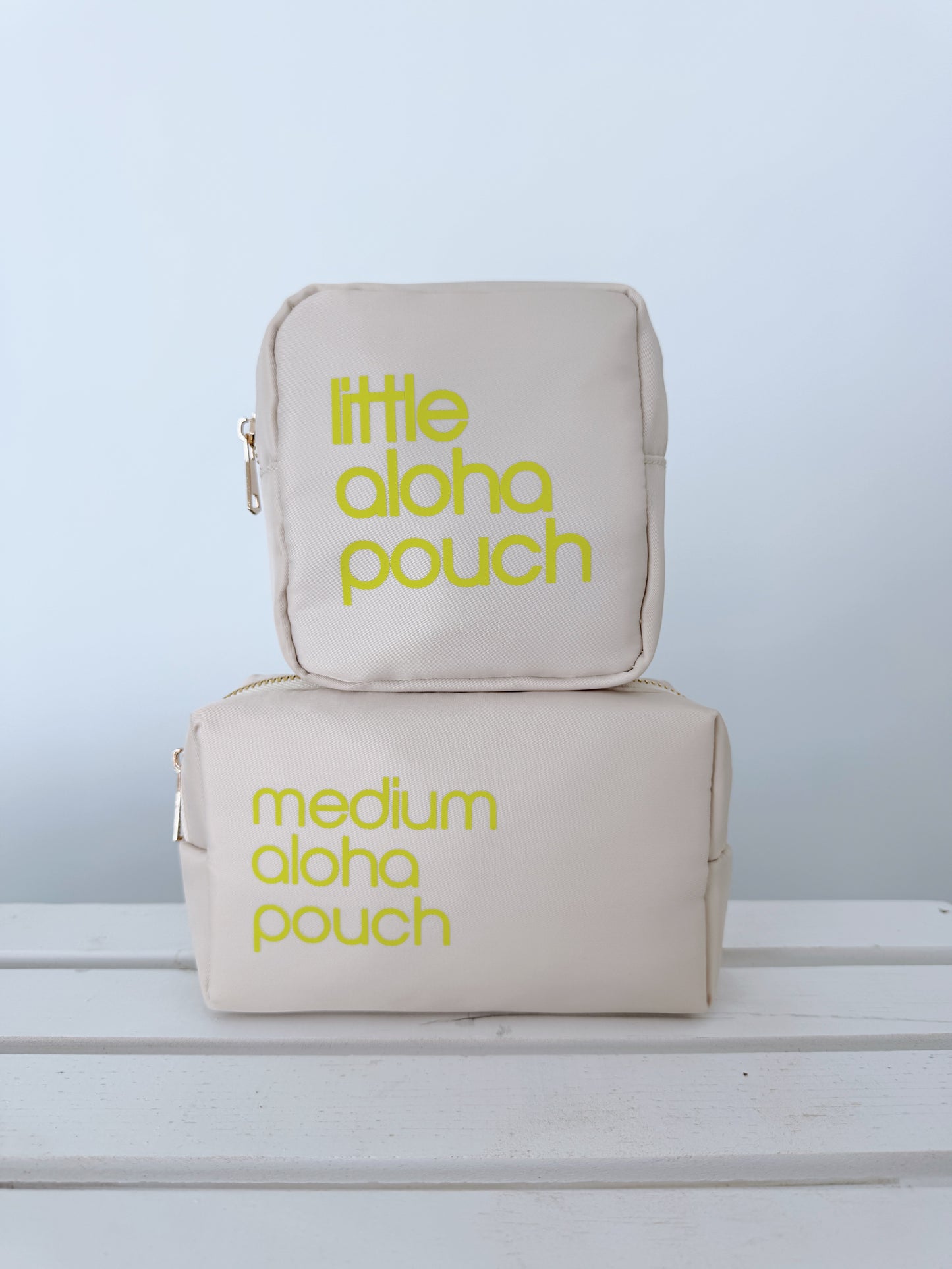 Medium Aloha Pouch (nude/neon yellow)