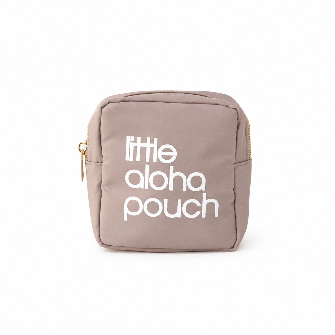 Little Aloha Pouch- taupe/white