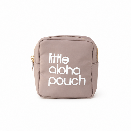 Little Aloha Pouch- taupe/white