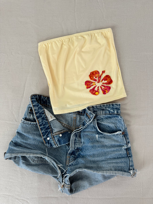 Hibiscus Tube Top (yellow/orange)