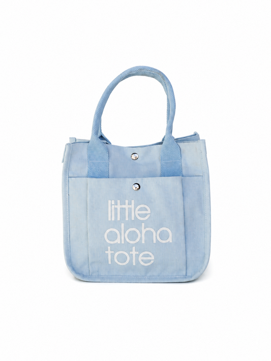 Little Aloha Tote- sky blue