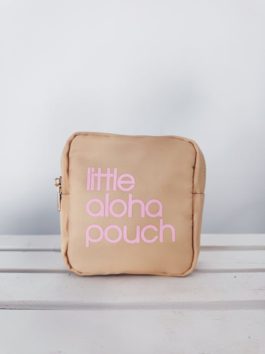 Little Aloha Pouch- sand/blush pink