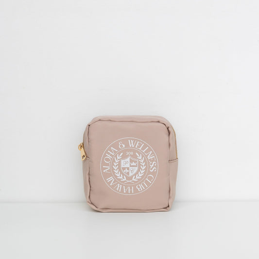 Aloha & Wellness Square Pouch (taupe/white)